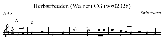 Herbstfreuden (Walzer) CG (wz02028) - staff notation
