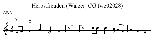 Herbstfreuden (Walzer) CG (wz02028) - staff notation