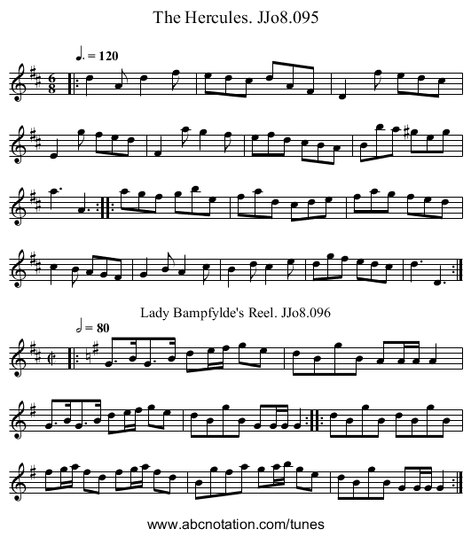 Hercules. JJo8.095, The - staff notation