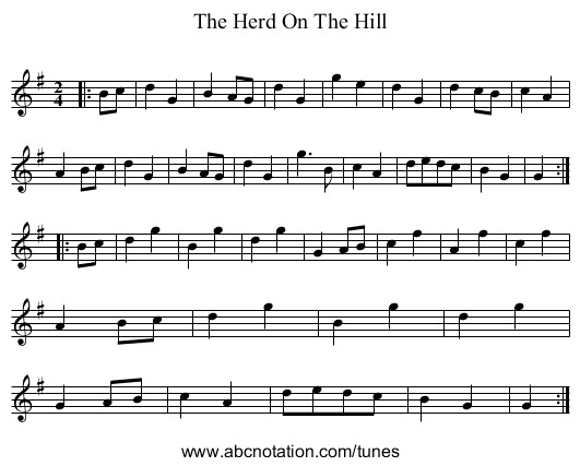 Herd On The Hill, The - staff notation