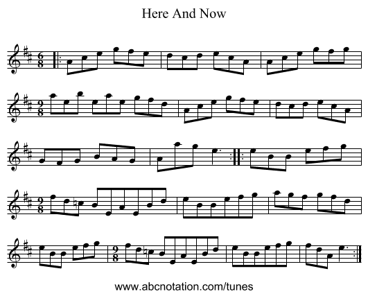 Here And Now - staff notation