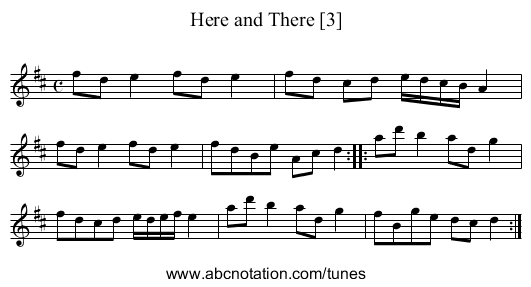 Here and There [3] - staff notation