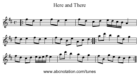 Here and There - staff notation