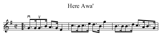 Here Awa' - staff notation