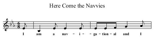 Here Come the Navvies - staff notation