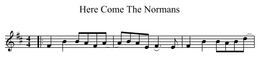 Here Come The Normans - staff notation