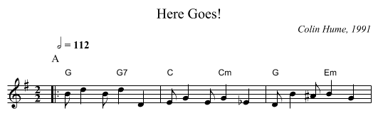Here Goes! - staff notation