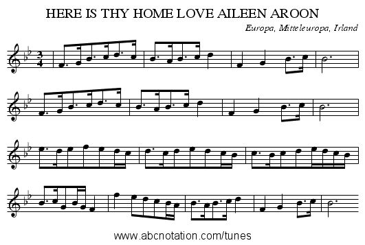 HERE IS THY HOME LOVE AILEEN AROON - staff notation