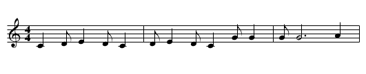 Here We Come A-Wassailing - staff notation