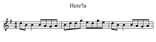 Here'la - staff notation