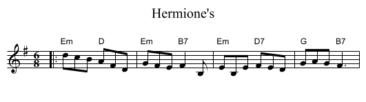 Hermione's - staff notation