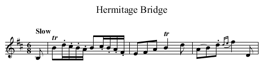 Hermitage Bridge - staff notation