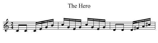 Hero, The - staff notation