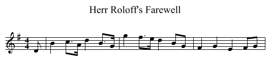 Herr Roloff's Farewell - staff notation