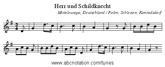 Herr und Schildknecht - staff notation