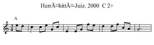 HerrÃ¤hittÃ¤-Juiz. 2000  C 2+ - staff notation