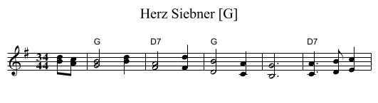 Herz Siebner [G] - staff notation