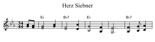 Herz Siebner - staff notation