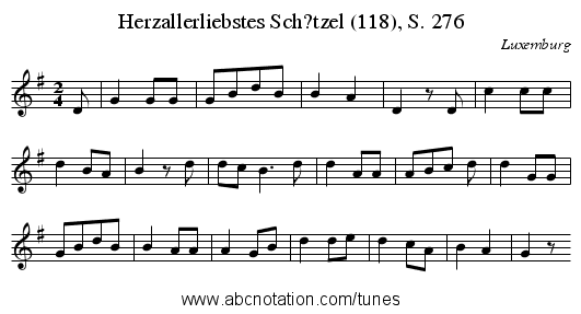 Herzallerliebstes Sch?tzel (118), S. 276 - staff notation