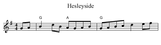 Hesleyside - staff notation