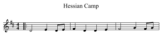 Hessian Camp - staff notation
