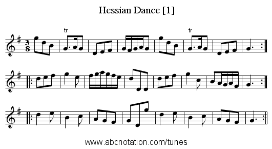 Hessian Dance [1] - staff notation