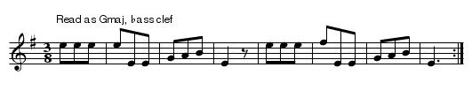 Hessian Dance,(bass part). JB.41 - staff notation