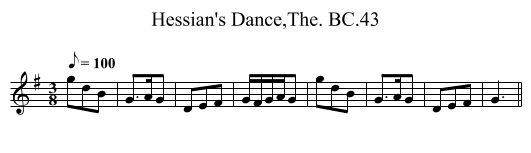 Hessian's Dance,The. BC.43 - staff notation