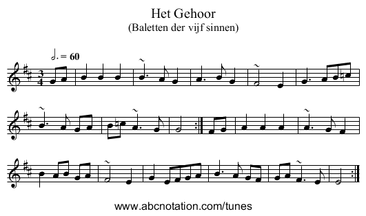 Het Gehoor - staff notation