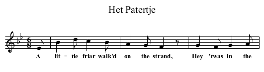 Het Patertje - staff notation