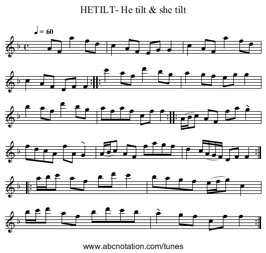 HETILT- He tilt & she tilt - staff notation
