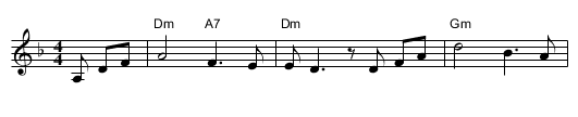 Heveynu Shalom Aleychem [Dm] - staff notation