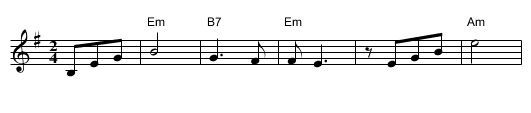 Heveynu Shalom Aleychem [Em] - staff notation