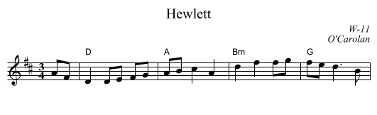 Hewlett - staff notation