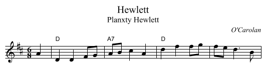 Hewlett - staff notation