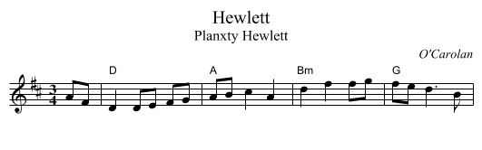 Hewlett - staff notation