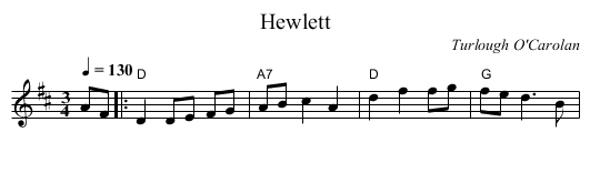 Hewlett - staff notation