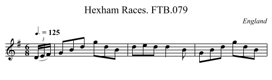 Hexham Races. FTB.079 - staff notation