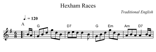 Hexham Races - staff notation