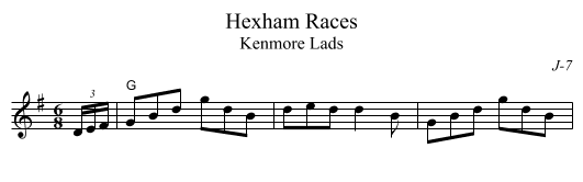 Hexham Races - staff notation