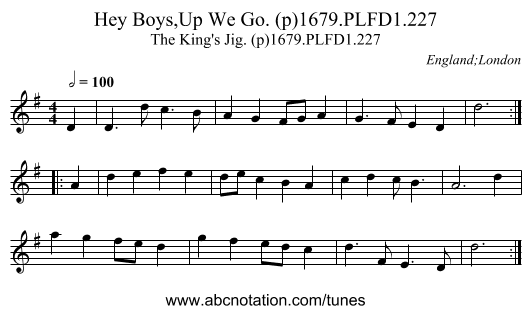 Hey Boys,Up We Go. (p)1679.PLFD1.227 - staff notation