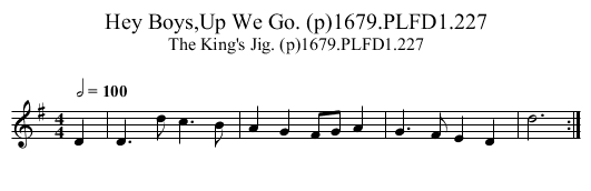 Hey Boys,Up We Go. (p)1679.PLFD1.227 - staff notation