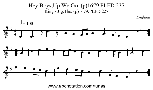 Hey Boys,Up We Go. (p)1679.PLFD.227 - staff notation
