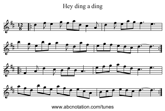 Hey ding a ding - staff notation