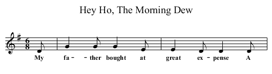 Hey Ho, The Morning Dew - staff notation