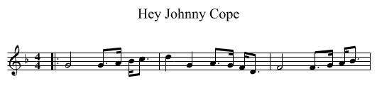 Hey Johnny Cope - staff notation