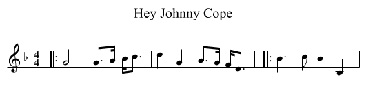 Hey Johnny Cope - staff notation