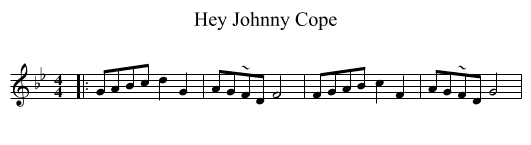 Hey Johnny Cope - staff notation