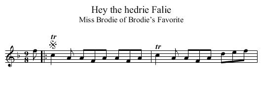 Hey the hedrie Falie - staff notation