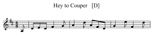 Hey to Couper   [D] - staff notation